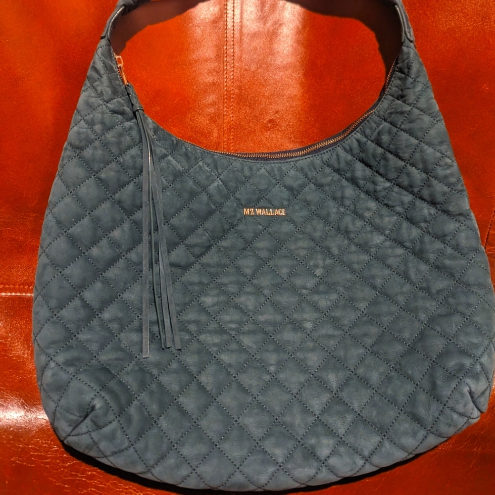 MZ Wallace Leather Large Hobo Peacock Holiday 2023 HTF!! SOLD OUT!